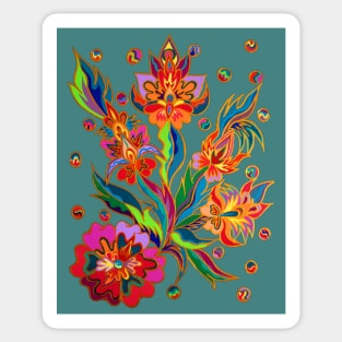 Folk Flowers Sticker